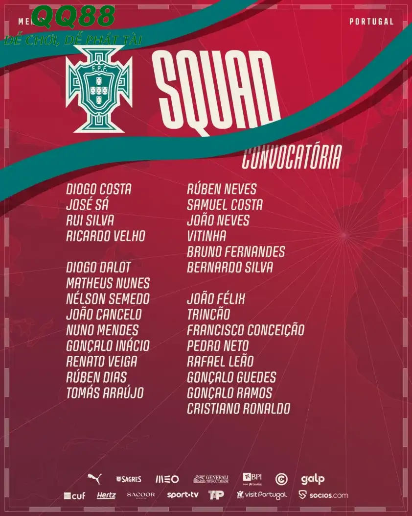 Danh sách tuyển Bồ Đào Nha tham dự World Cup 2026 (Ảnh: X). Danh sách tuyển Bồ Đào Nha tham dự World Cup 2026 (Ảnh: X).