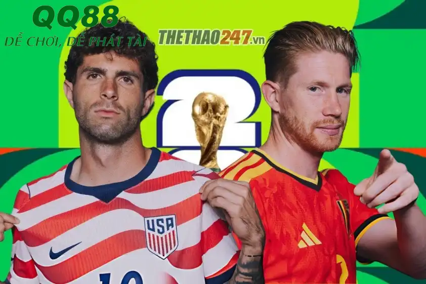Mỹ vs Bỉ sẽ tạo nên cặp đấu cân bằng bậc nhất tại vòng 1/8 World Cup 2026. Mỹ vs Bỉ sẽ tạo nên cặp đấu cân bằng bậc nhất tại vòng 1/8 World Cup 2026.